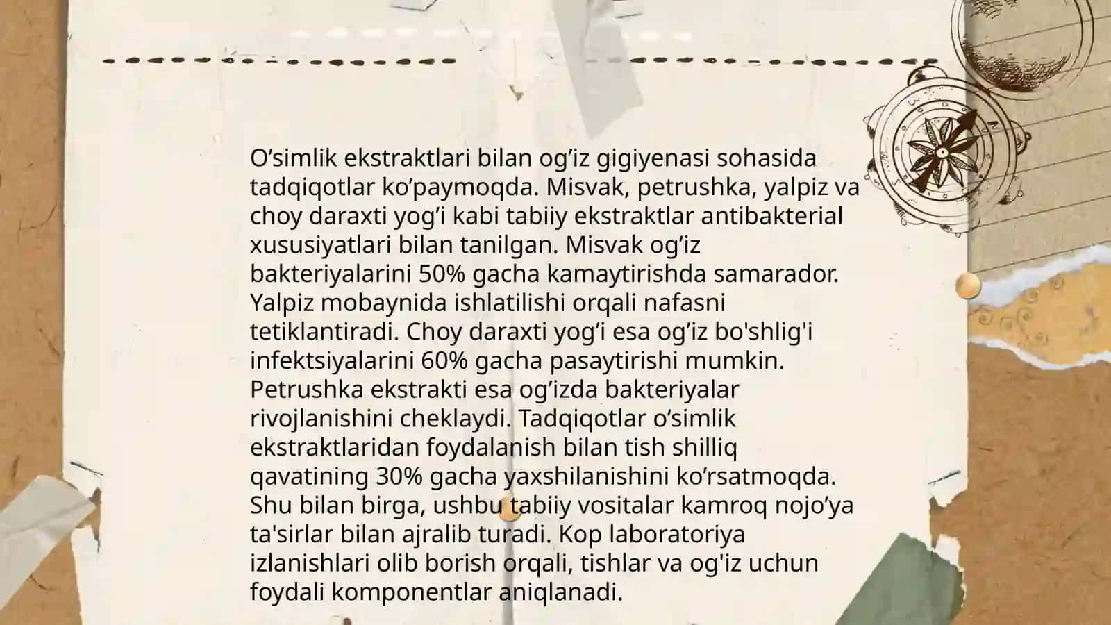 Dorivor o'simliklarning stomatologiya klinikalarida qo'llanilishi 4