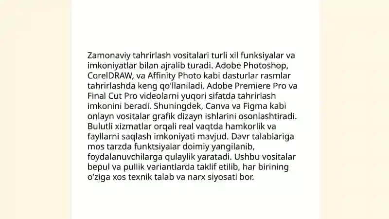 Matnni qayta ishlash dasturlari 4