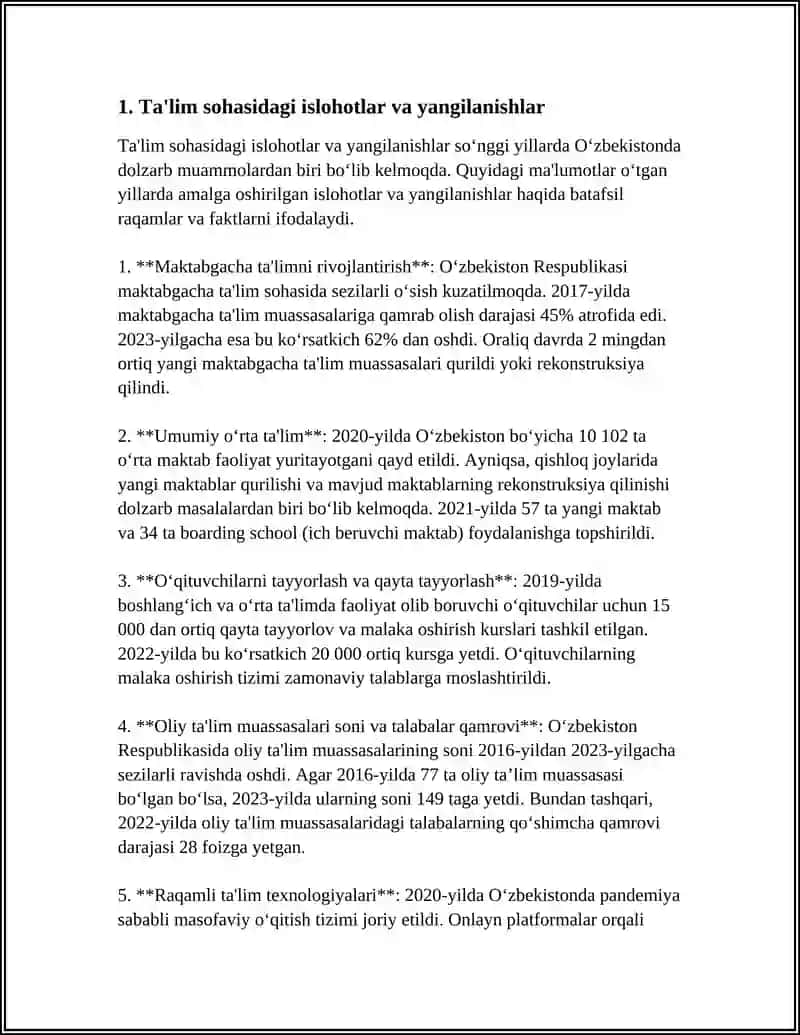 O'ZBEKISTONDA IJTIMOIY SOXADA AMALGA OSHIRILAYOTGAN O'ZGARISHLAR MAZMUN VA MOHIYATI 4
