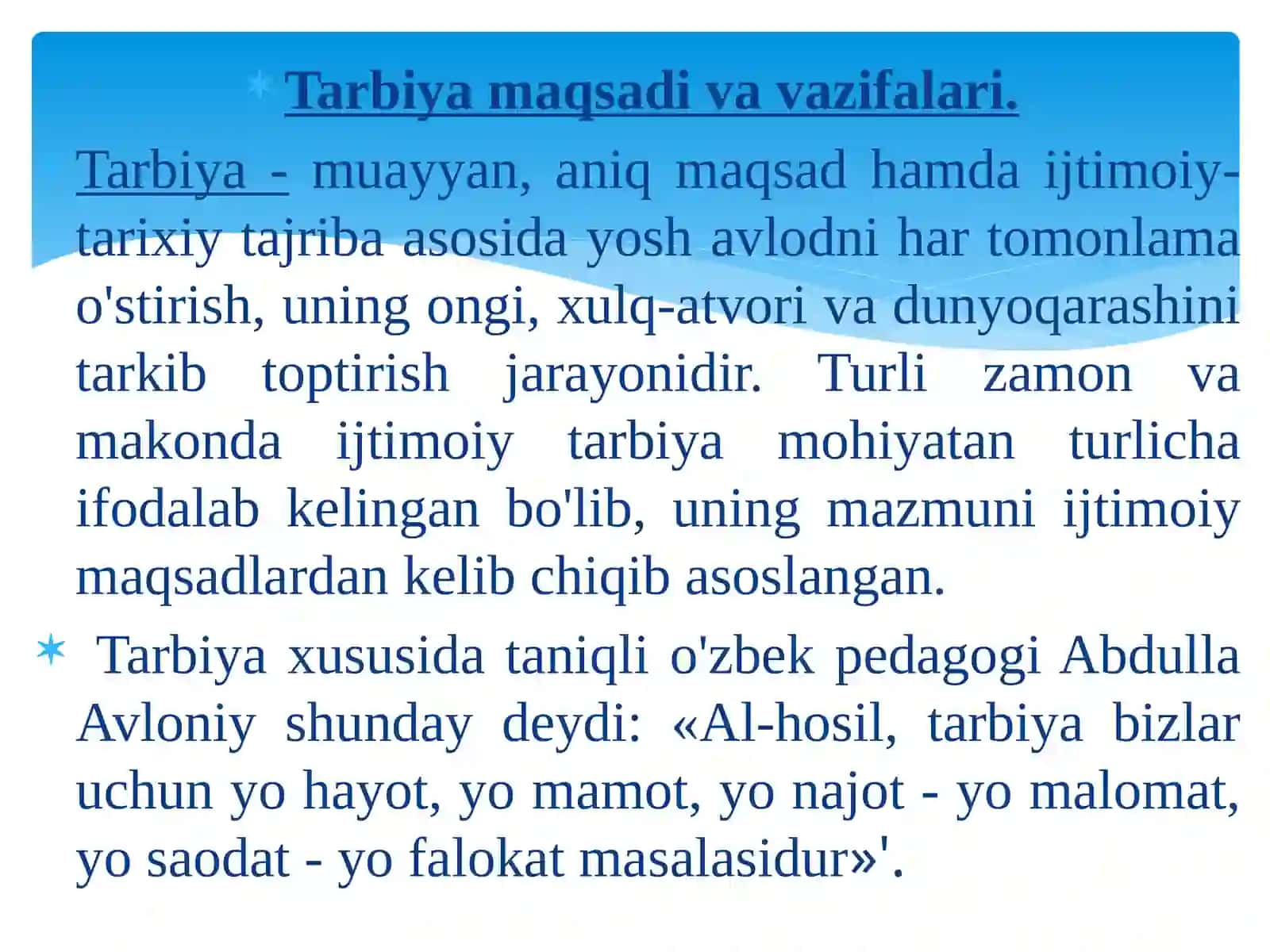 Tarbiya fanining maqsad va vazifalari 4
