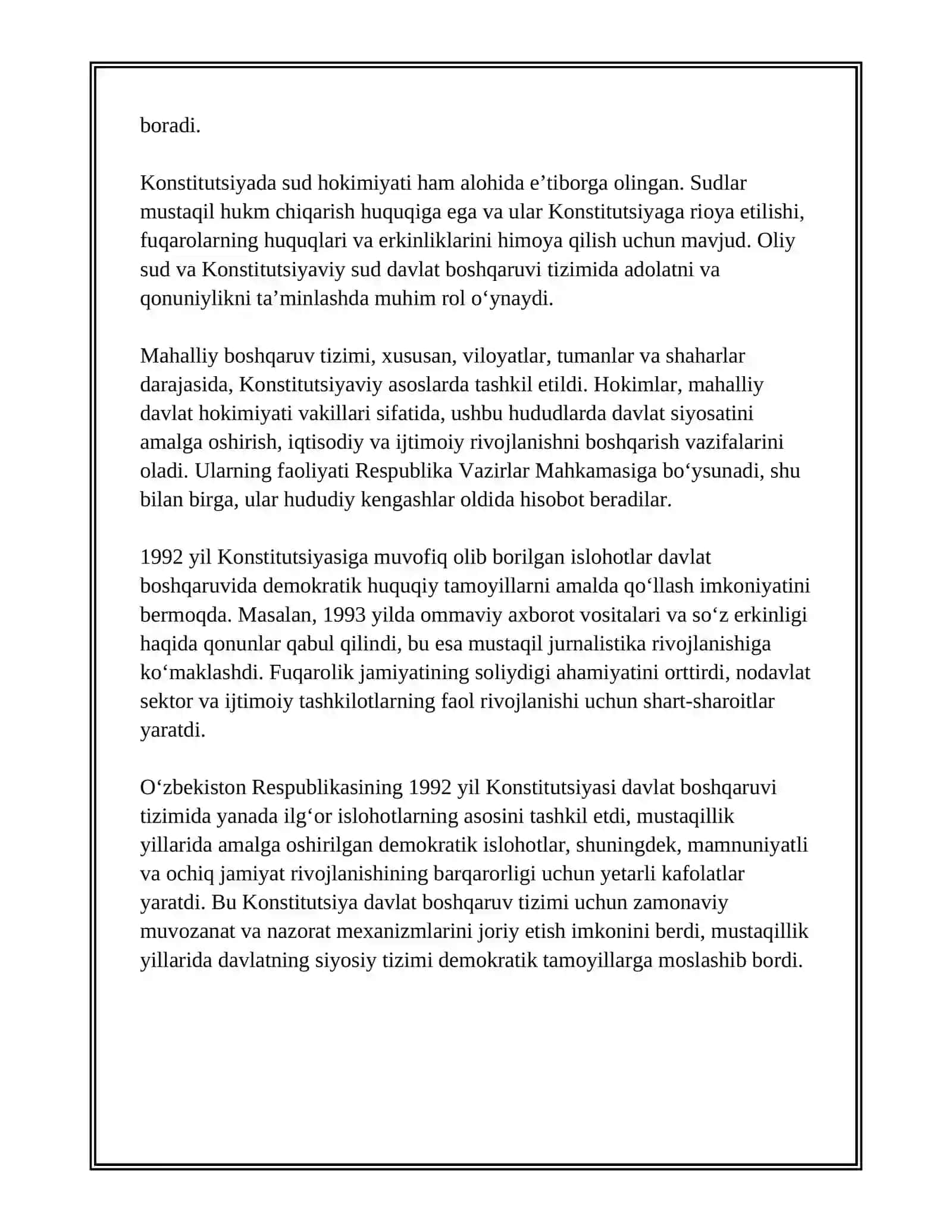 MUSTAQILLIK YILLARIDA DAVLAT BASHQARUVI TIZIMIDA AMALGA OSHIRILGAN ISLAHOTLAR 4