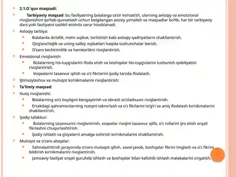 "Ikki qizg'anchiq ayiq" ertagini saxnalashtirish(katta guruh) syujetli -rolli o'yinlar va saxnalashtirish 4