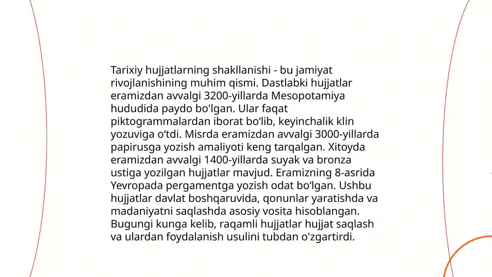 Hujjatlarning paydo bo‘lishiVa ularning tarixi 4