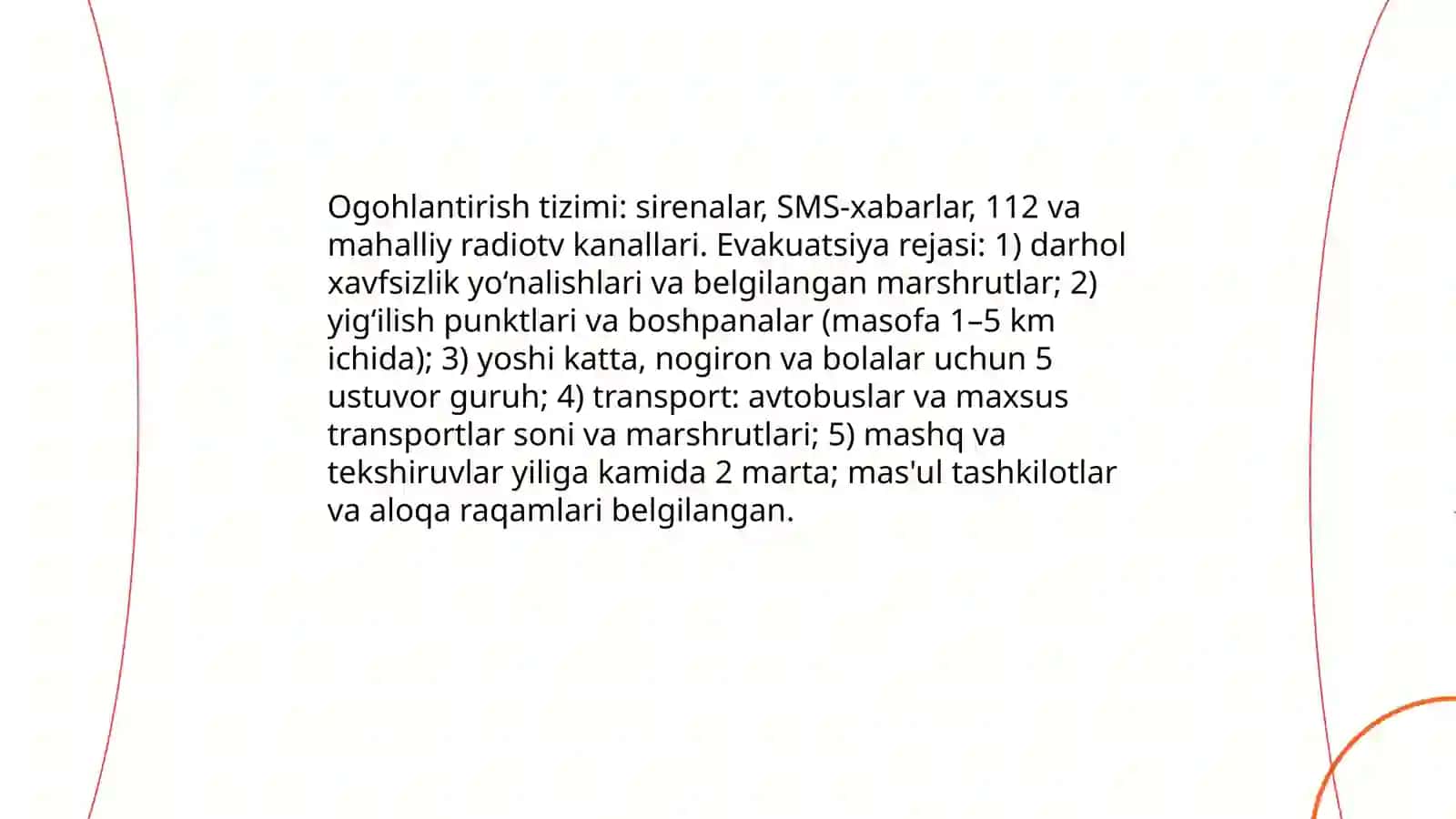 Favqulodda vaziyatlarda aholini muhofazalash. Jamoaviy himoya vositalari 4