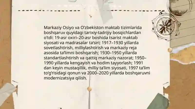 O‘quv-tarbiyaviy jaryonni boshqarishning tarixiy-tadrijiy asoslari 4
