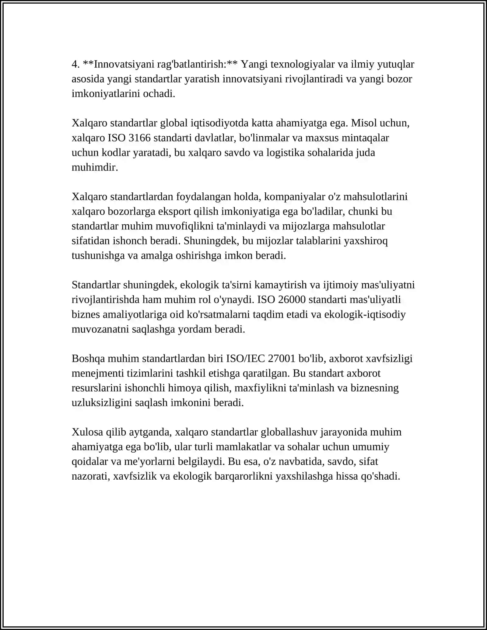 XALQARO STANDARTLARNI QABUL QILISH VA QO‘LLASH TARTIBI 4