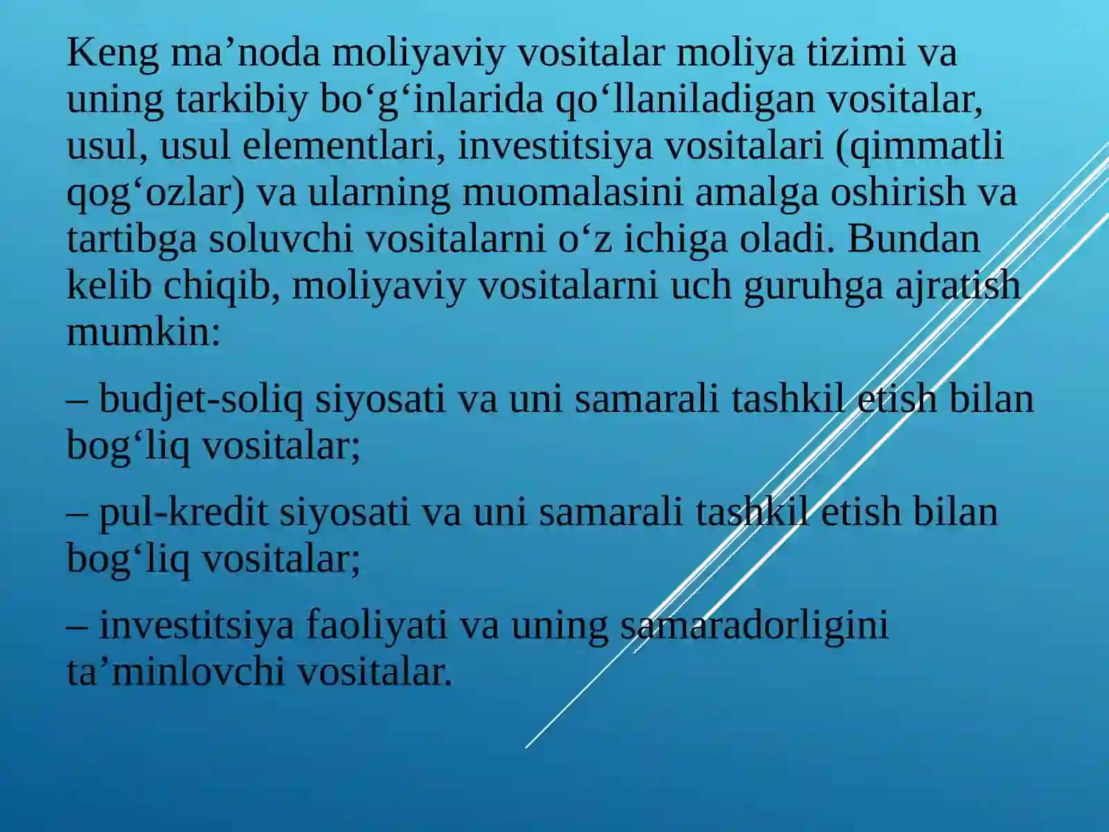 INVESTITSIYALARNI MOLIYALASHTIRISHDA MOLIYAVIY VOSITALAR 4