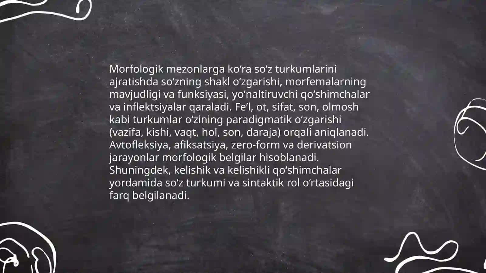 Turli tillarda soʻz turkumlari va ularni guruhlash tamoyillari 4