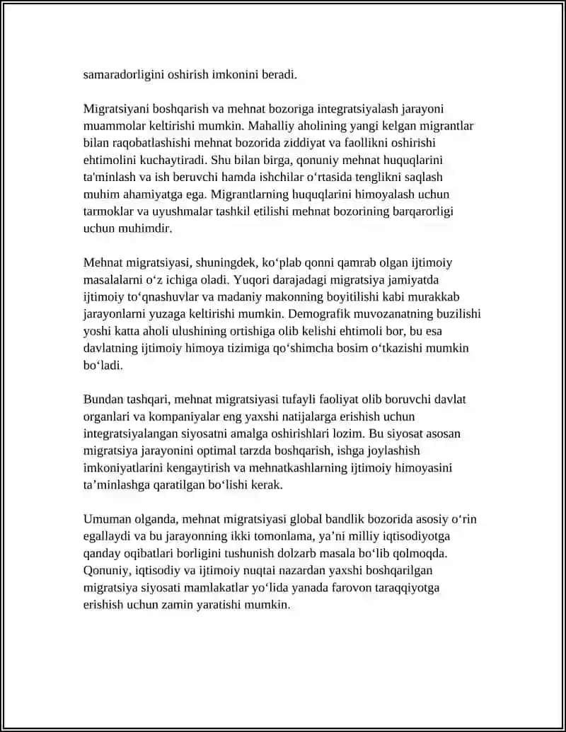 MIGRATSIYA VA QOCHOQLAR MUAMMOSINI IQTISODIY TARAQQIYOTGA TA’SIRI 4