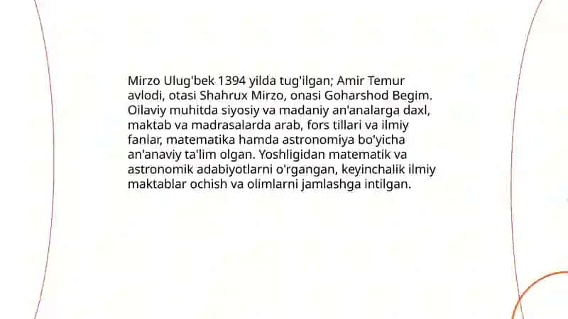 Mirzo Ulug’bek - olim va davlat arbobi 4