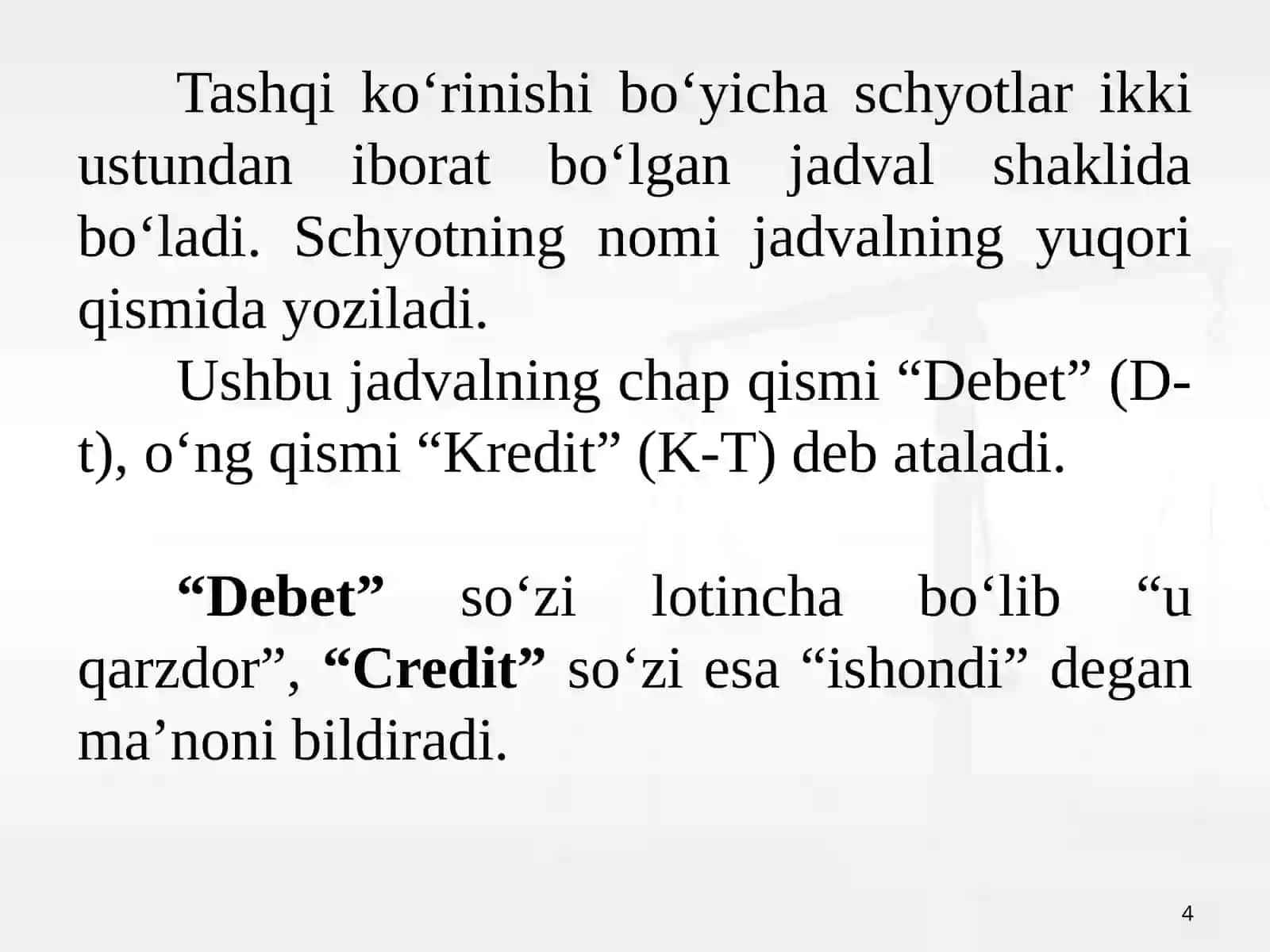 Xo‘jalik operatsiyalari ikkiyoqlama yozuv 4