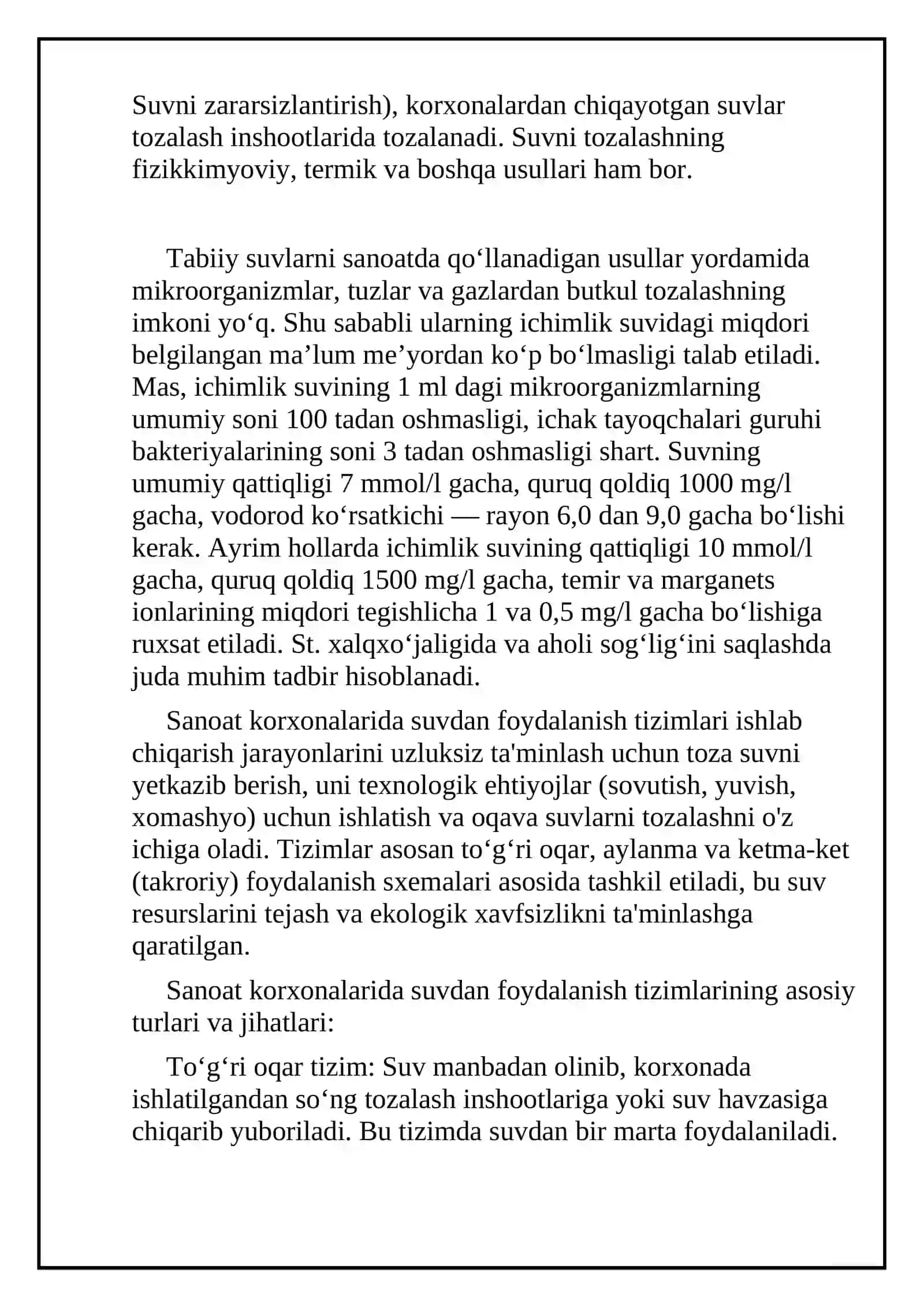 Sanoat korxonalarida suvdan foydalanish tizimlari 4