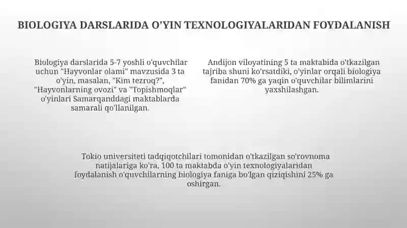 Biologiya darslarida noanʼanaviy usullarni qoʻllash metodologiyasi 4