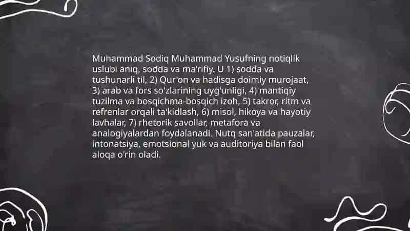 Muhammad Sodiq Muhammad Yusuf - diniy notiqlik vakili sifatida 4