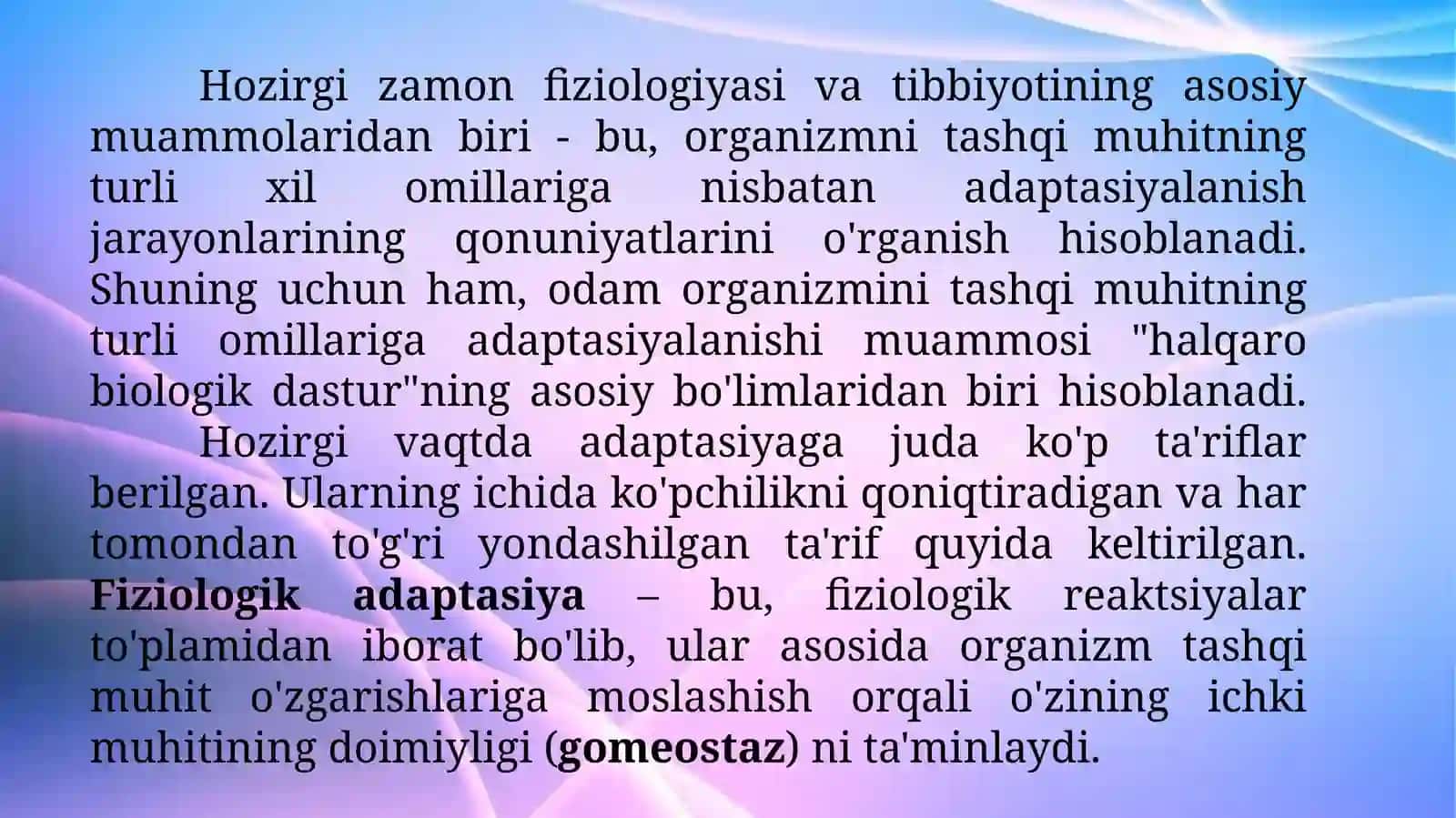 Adaptatsiyaning(moslashishning)fiziologikasoslari 4