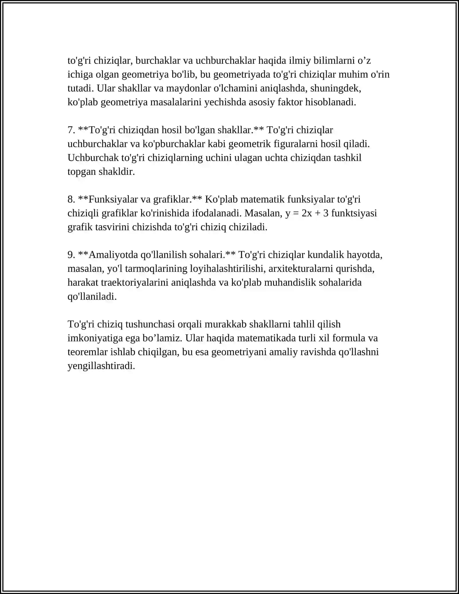 FAZODA TOʻGʻRI CHIZIQ VA UNING TENGLAMALARI 4