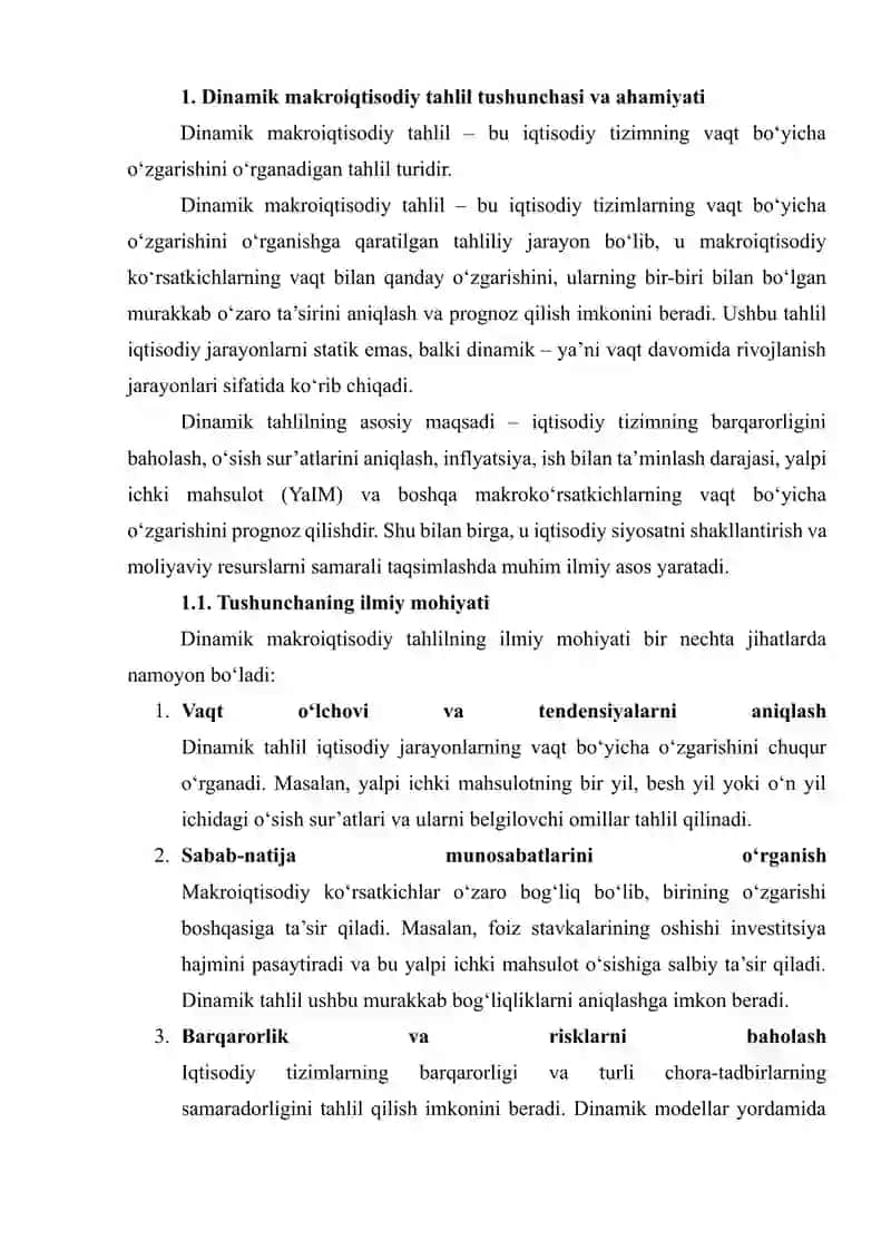 DINAMIK MAKROIQTISODIY TAHLILNING USULLARI VA TAMOYILLARI 4