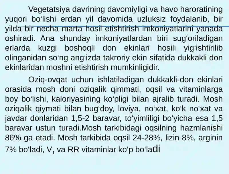 Mosh o‘simligini takroriy ekin sifatida etishtirishning iqtisodiy samaradorligi 4