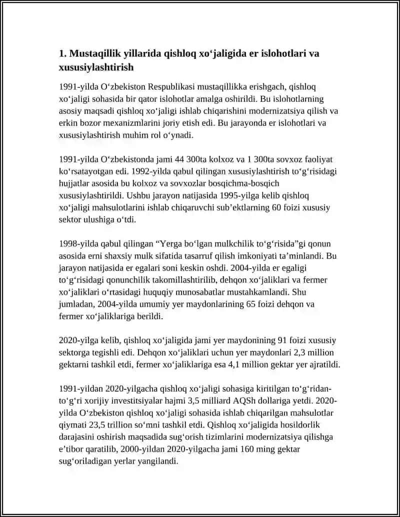 MUSTAQILLIK YILLARIDA QISHLOQ XOJALIGI SANOAT SOHASIDAGI OZGARISHLAR 4
