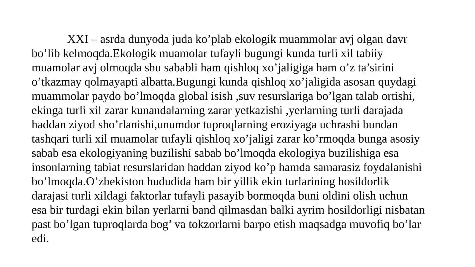 Qishloq xo’jaligini intensivlashtirishning samaradorligini oshirish 4
