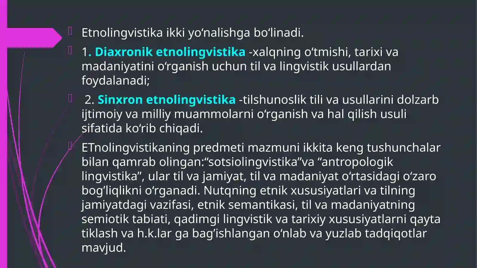 ETNOLINGVISTIKA. TIPOLOGIK LINGVISTIKA 4