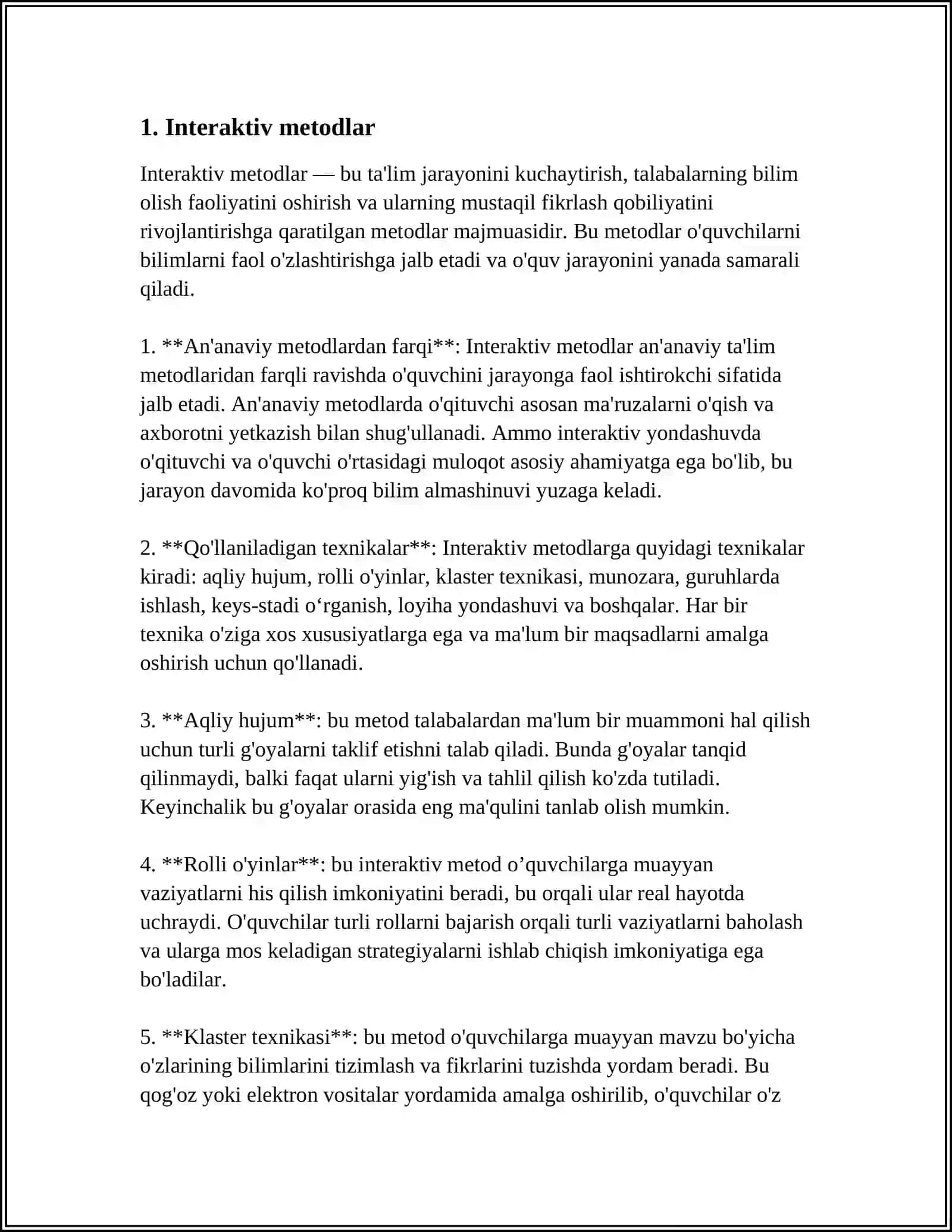BOSHLANĢICH SINF ONA TILI VA ÒQISH SAVODXONLIGI DARSLARIDA QÒLLANILADIGAN INNOVATSION PEDAGOGIK TEXNOLOGIYALAR 4