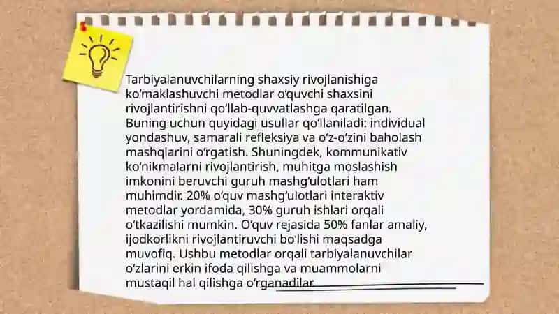 Mehribonlik uyi tarbiyalanuvchilari bilan olib boriladigan ijtimoiy-pedagogik faoliyatda shaxsga yo’naltirilgan ta’lim texnologiyalaridan foydalanish 4