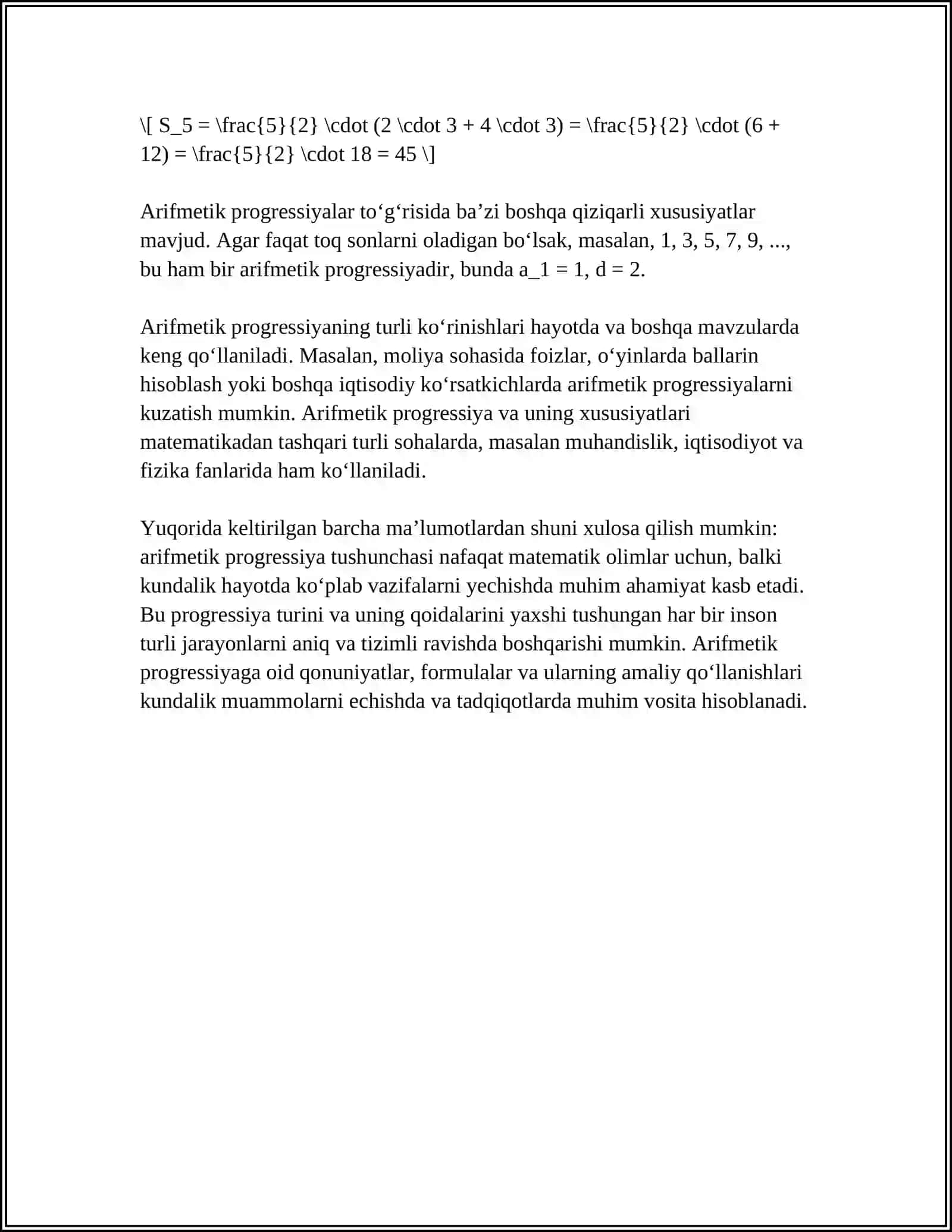 ARIFMETIK PROGRESSIYA HAQIDA TUSHUNCHA.ARIFMETIK PROGRESSIYADA TUB SONLAR 4