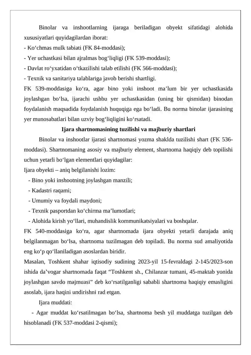 Binolar va inshootlar ijarasi shartnomasi 4