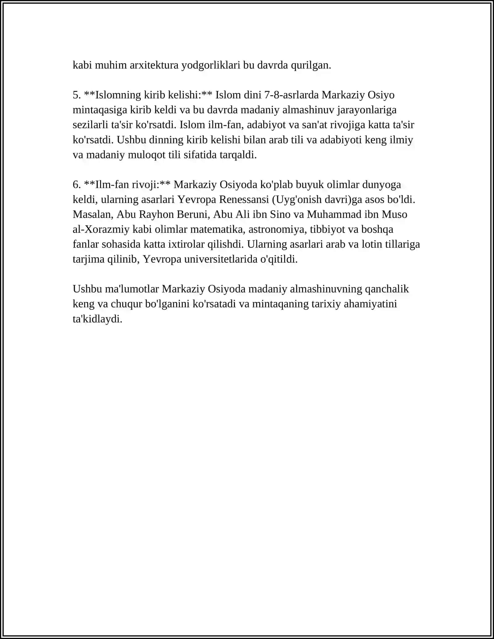 MARKAZIY OSIYODA MADANIY ALMASHINUVNING TA'SIRI VA OQIBATLARI 4