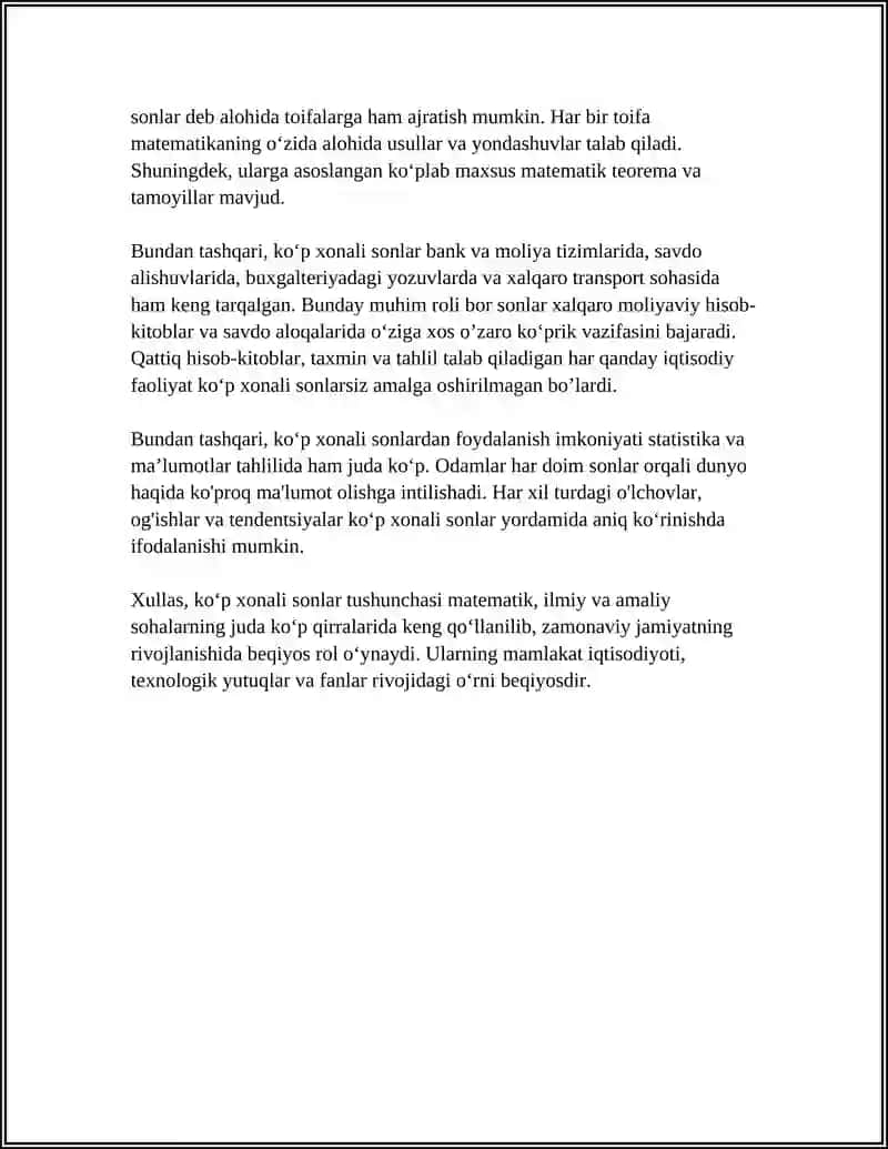 KO‘P XONALI SONLAR KONSENTRIDA ARIFMETIK AMALLARNI O‘RGATISH METODIKASI 4