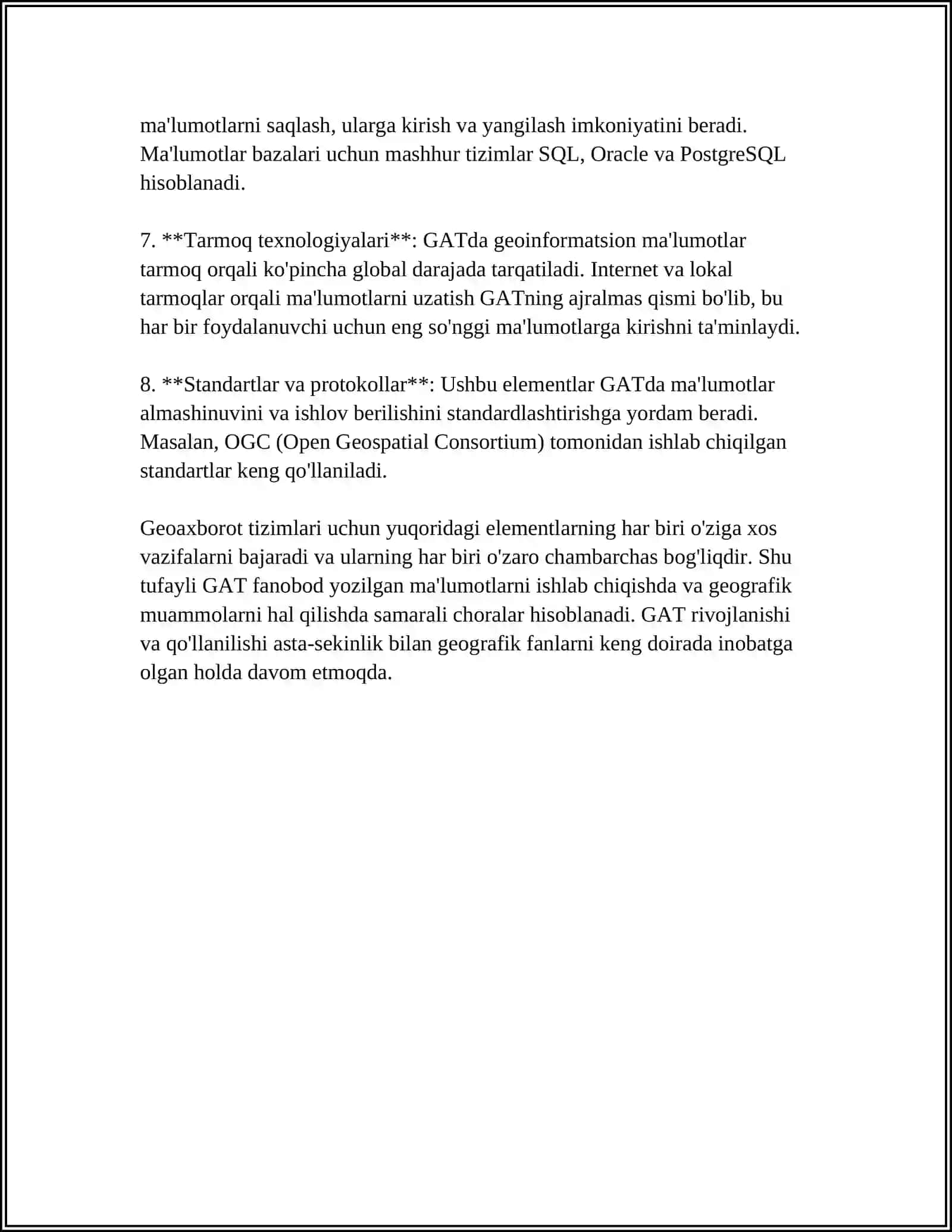 Geoaxborot tizimlarining asosiy elementlari 4