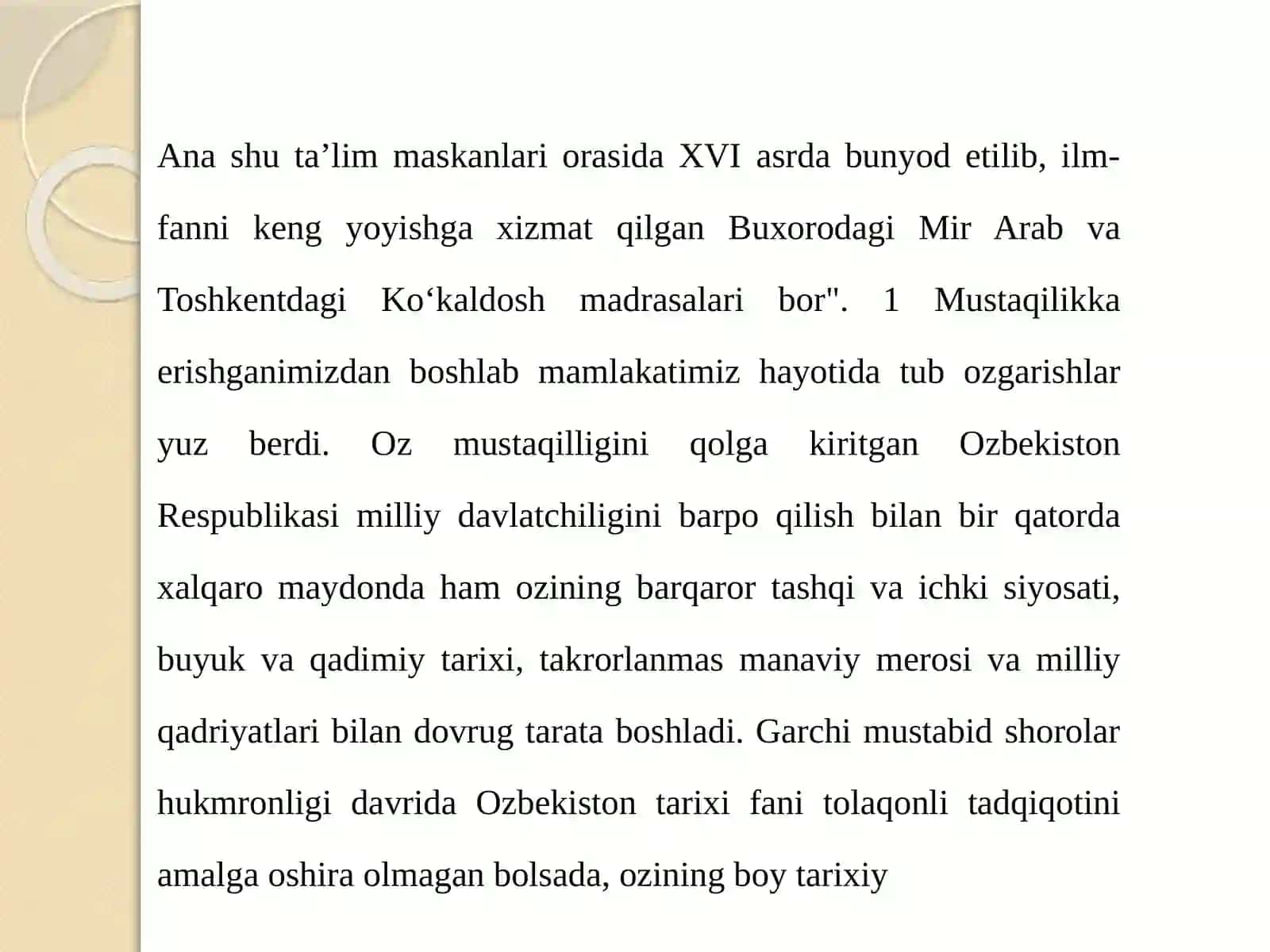 Mustaqillik yillarida O‘zbek davlatchiligi tarixiga oid ilmiy tadqiqotlar olib borilishi 4