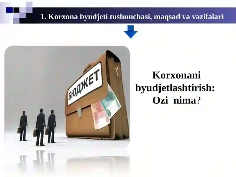 Korxona byudjeti tushunchasi, maqsad va vazifalari 4