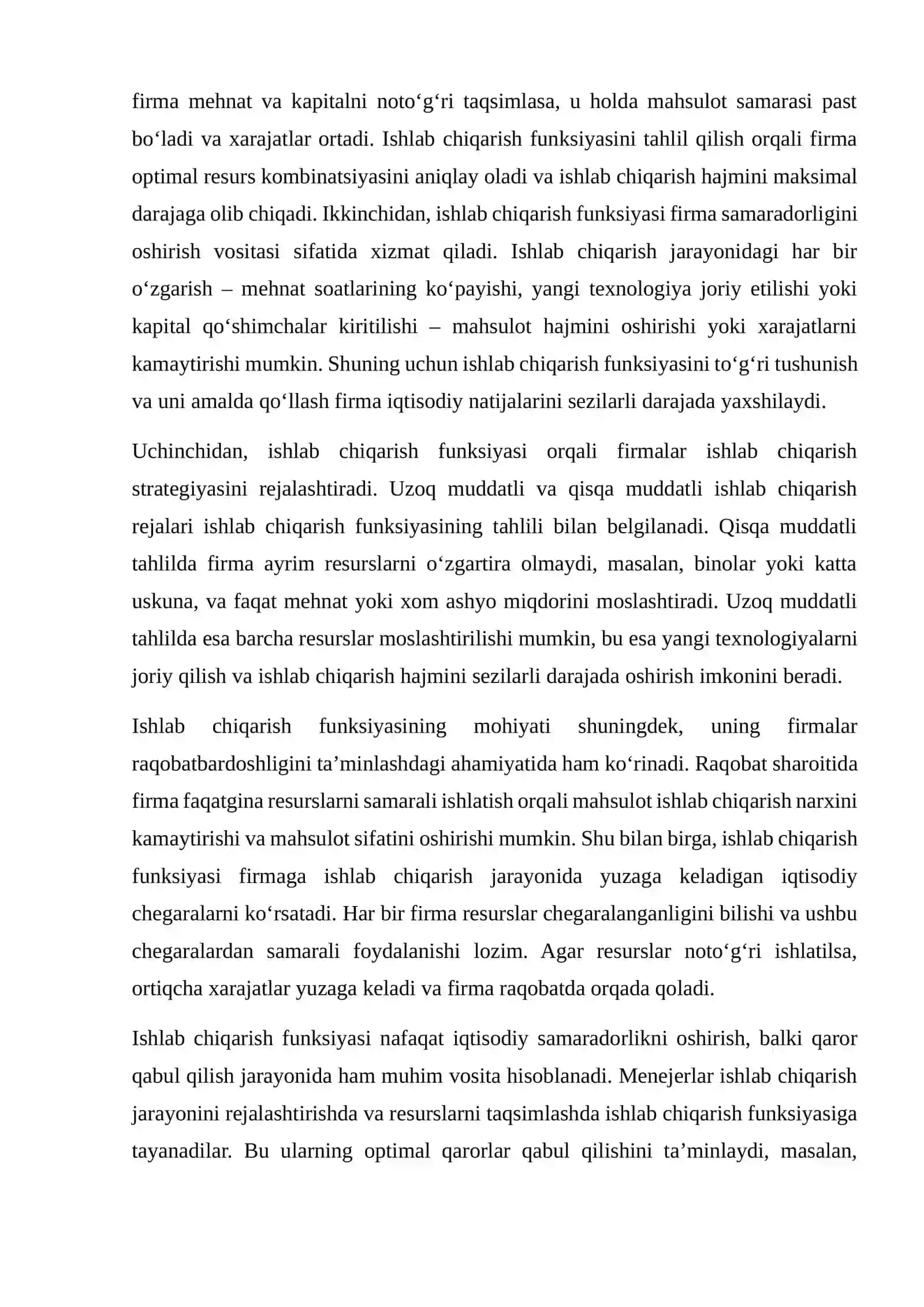 Ishlab Chiqarish Funksiyasining Mohiyati 4