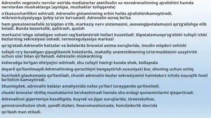 Adrenoretseptorlarni falajlovchi vositalar 4