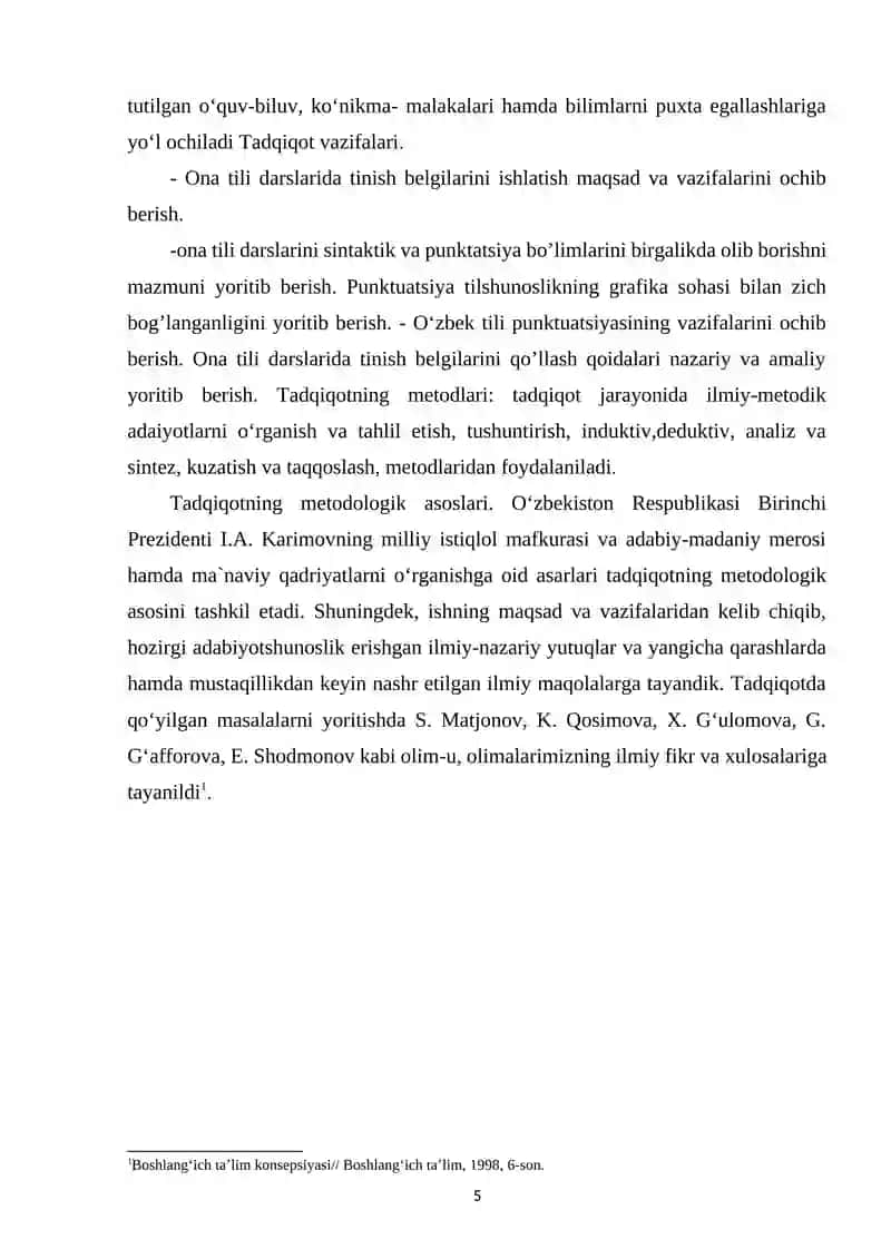 ONA TILI DARSLARIDA TINISH BELGILARGA DOIR BILIMLARNI SHAKLLANTIRISH 4