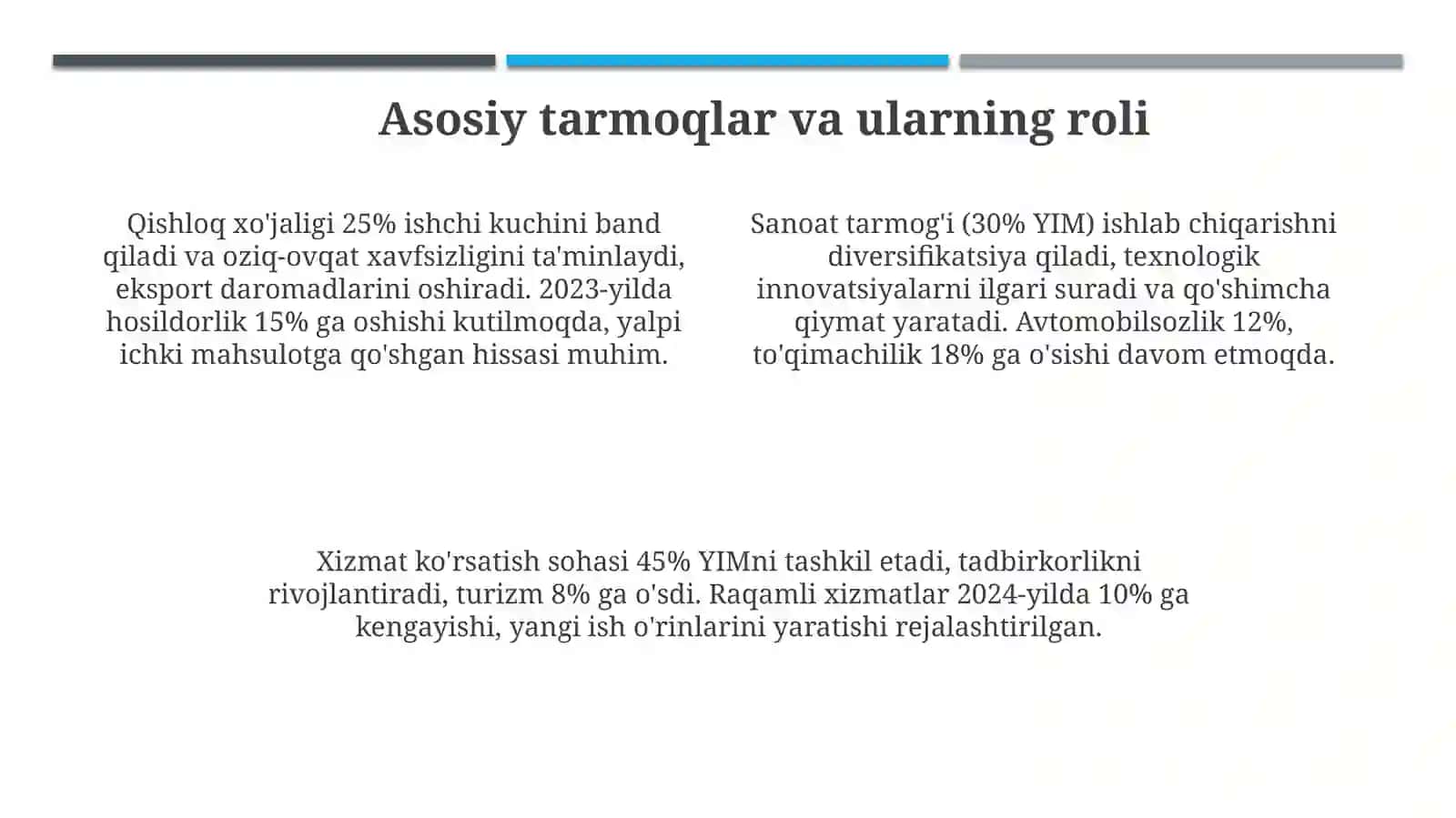 Milliy iqtisodiyotning tarmoq tarkibi va tahlili 4