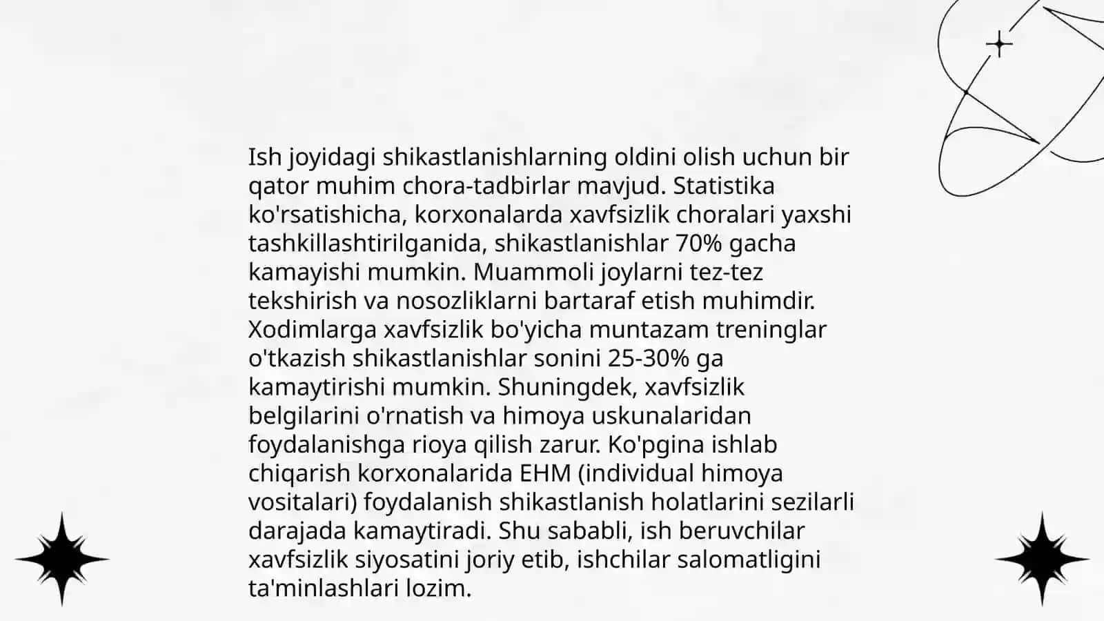 Ishlab chiqarishdagi jarohatlanishlar va kasalliklar 4