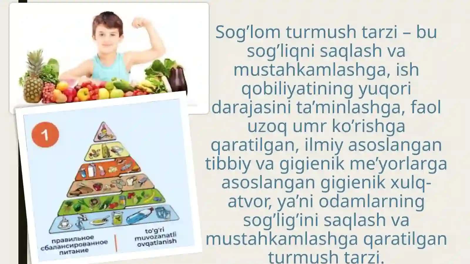 SOG'LOM TURMUSH
TARZINI TAMINLASHGA
OID XALQ TAJRIBA
MAKTABI. 4