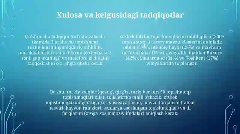 Topishmoqlarini to'plash va mazmunini sharhlab tahlil qilish 4