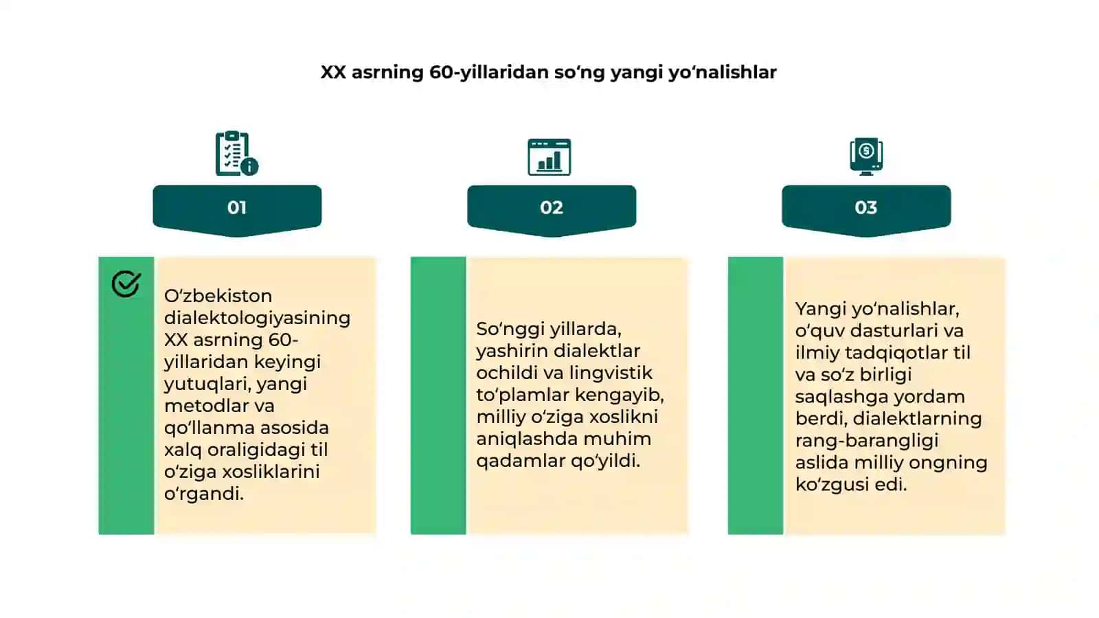 O‘zbеk dialеktologiyasining XX asrning 60- yillaridan so‘nggi yutuqlari 4
