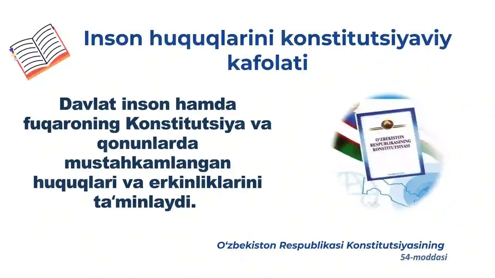 9-SINF DAVLAT VA HUQUQ ASOSLARI INSON HAMDA FUQARONING HUQUQ VA ERKINLIKLARI KAFOLATLARI 4