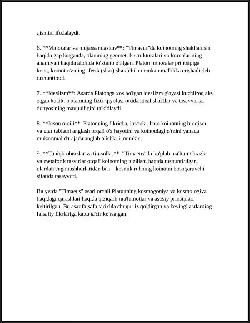 AFLOTUNNING KOSMOGONIK VA KOSMOLOGIK TA'LIMOTI TÕĞRISIDA ESSE TAYYORLASH 4