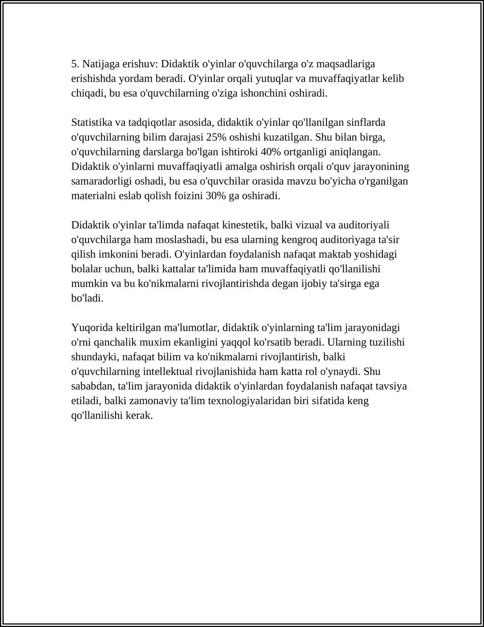 MATEMATIKA DARSLARIDA DIDAKTIK ÒYINLARNING TARBIYAVIY VAZIFALARI 4