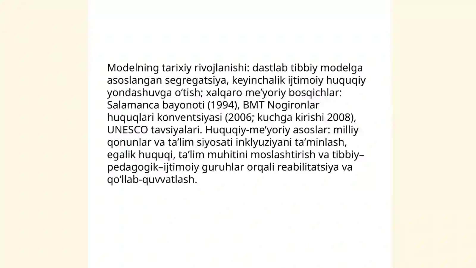Inklyuziv taʼlimning tibbiy- pedagogik - ijtimoiy modeli 4