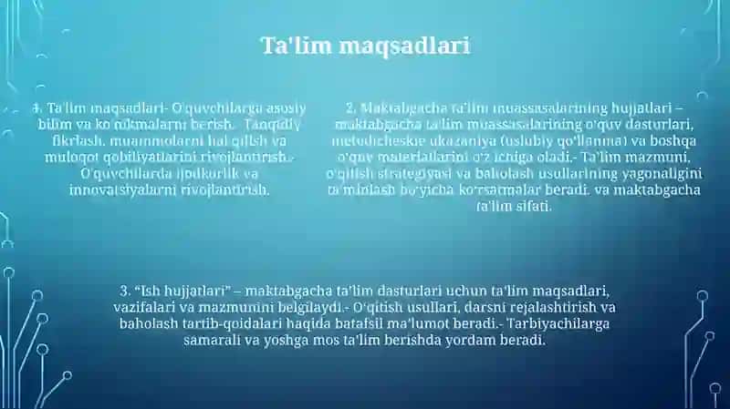 Maktabgacha Ta'lim Tashkilotining Ish Hujjatlari 4