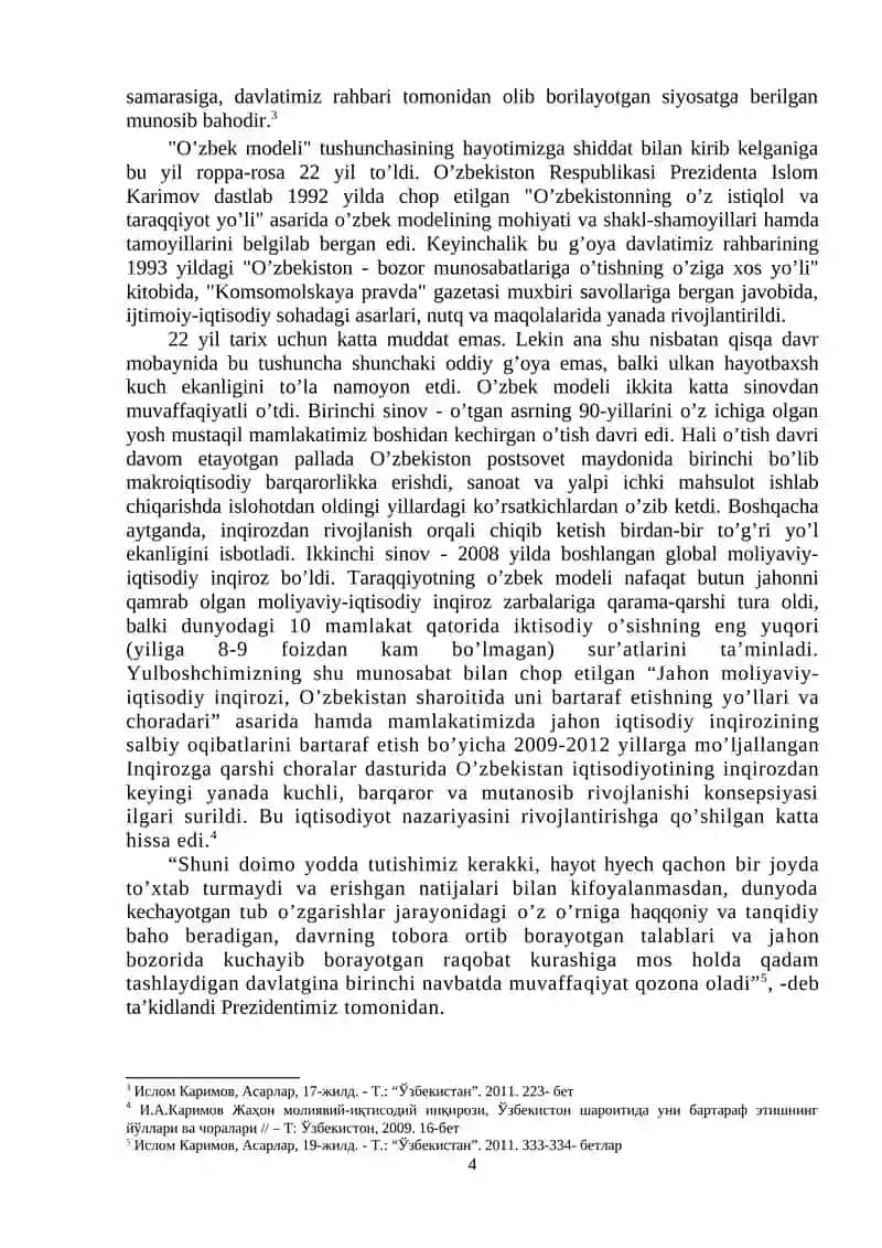 Taraqqiyotning “O’zbek modeli” va uning asosiy xususiyatlari 4