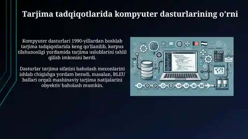TARJIMASHUNOSLIKDA KOMPYUTER DASTURLARI VA TARJIMASHUNOSLIKDAGI MAHALLIY VA XALQARO STANDARDLAR 4