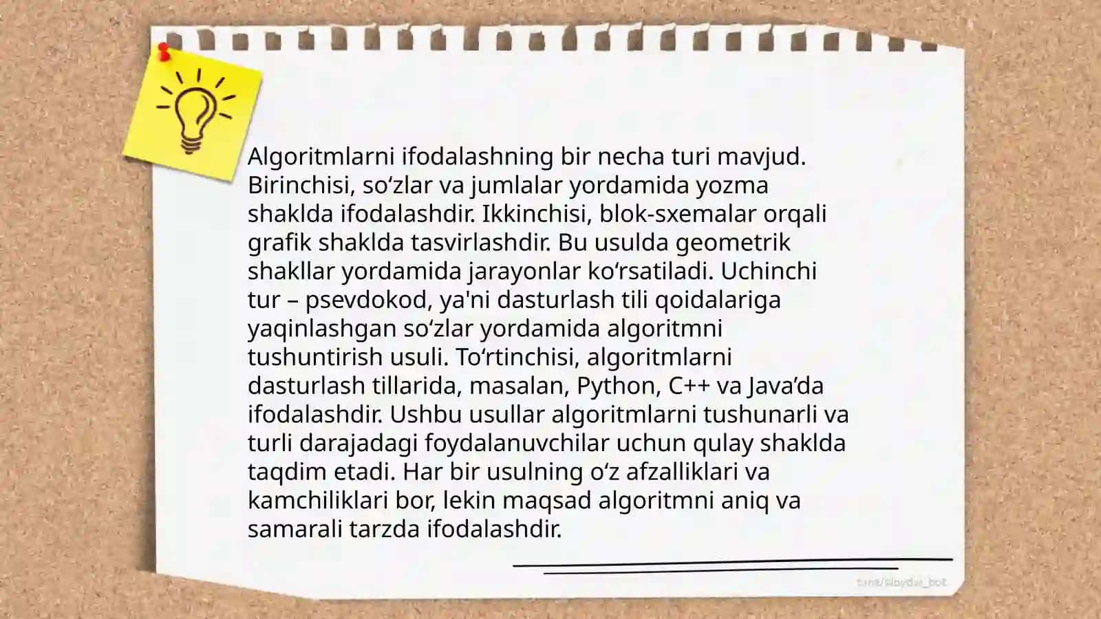 Algoritmni Tasvirlash Usullari 4